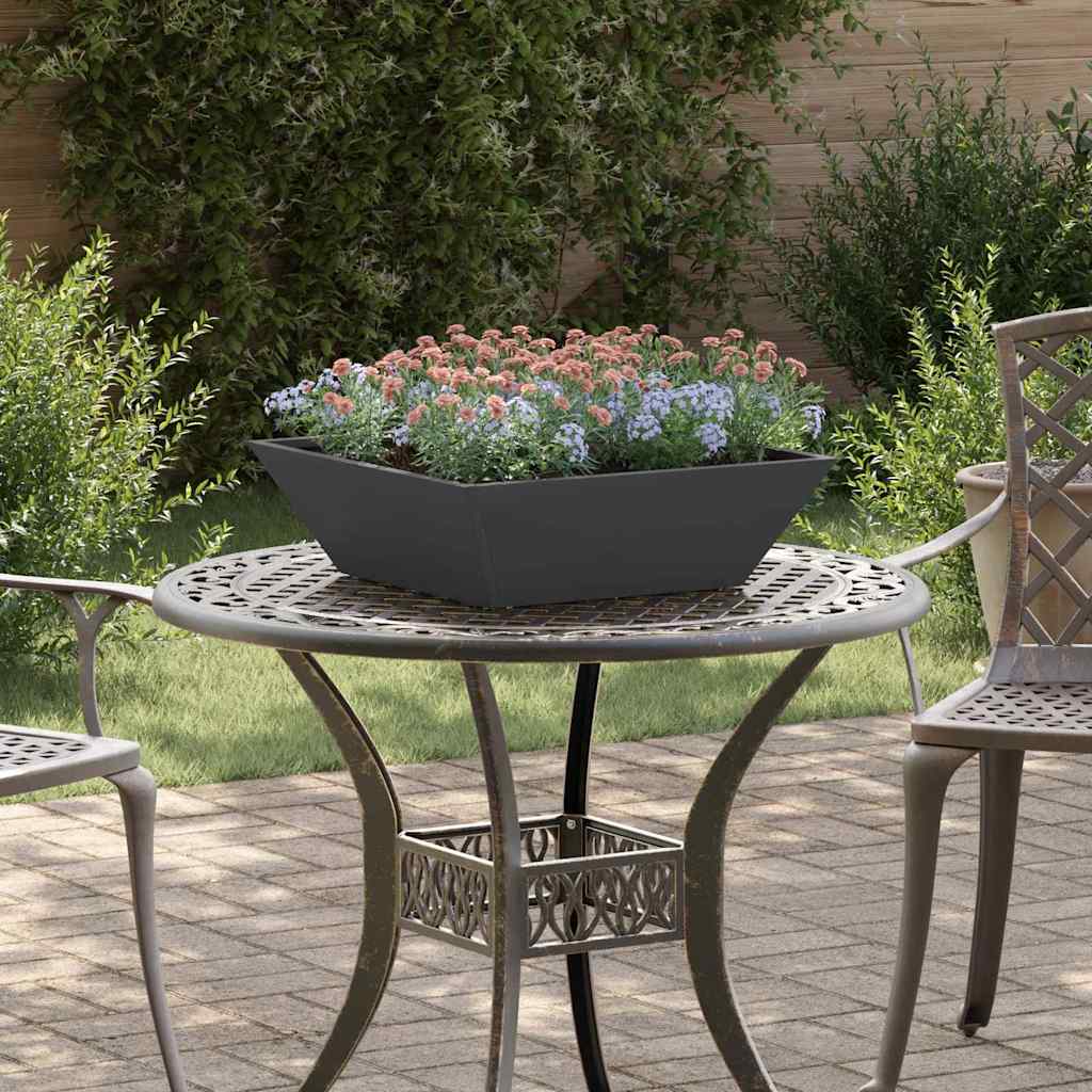 vidaXL Garden Planter 5 pcs Black 50 x 50 x 15 cm Cold-rolled Steel 1