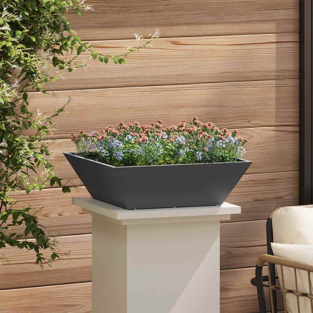 vidaXL Garden Planter 5 pcs Black 50 x 50 x 15 cm Cold-rolled Steel 4
