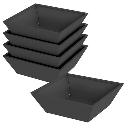 vidaXL Garden Planter 5 pcs Black 50 x 50 x 15 cm Cold-rolled Steel 2