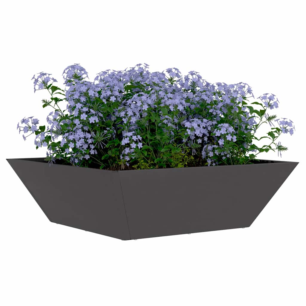 vidaXL Garden Planter 5 pcs Black 50 x 50 x 15 cm Cold-rolled Steel 3