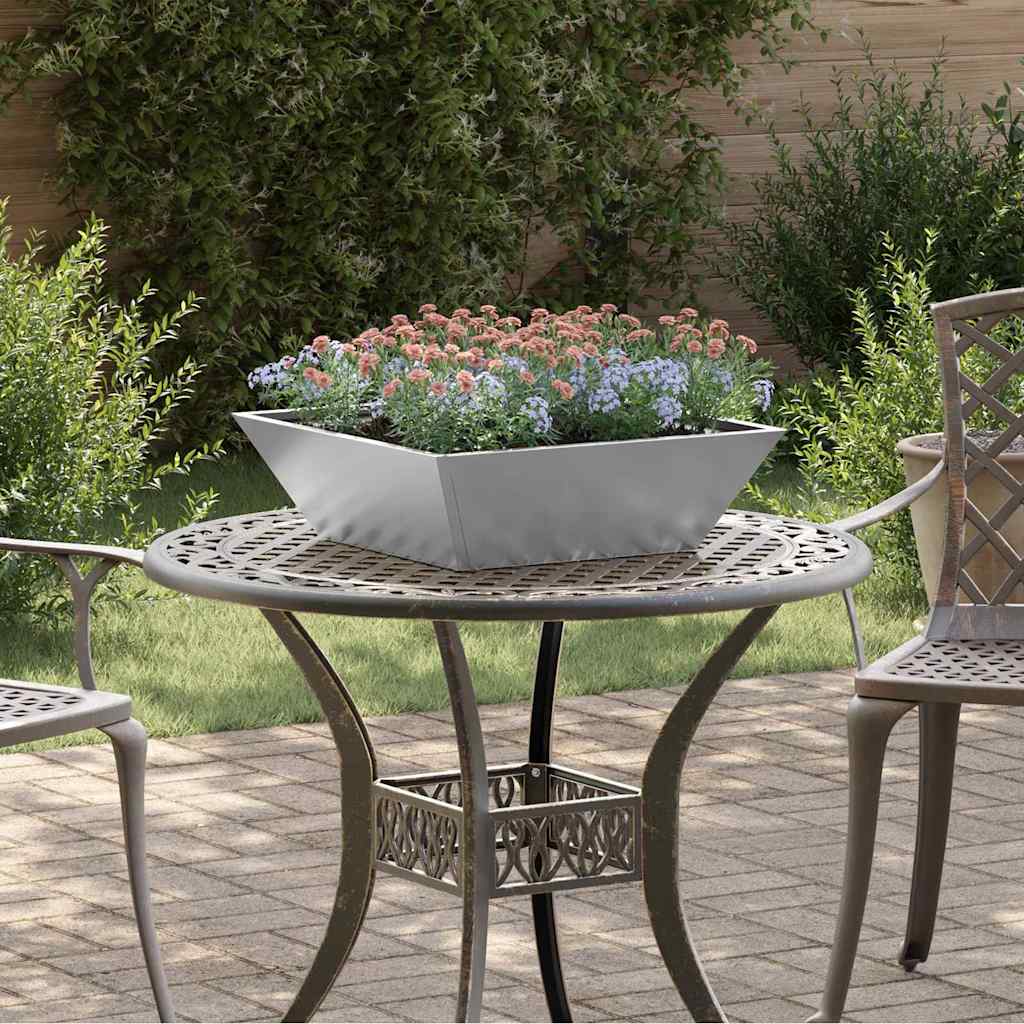 vidaXL Garden Planter 5 pcs Silver 50 x 50 x 15 cm Galvanised Steel 1