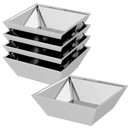 vidaXL Garden Planter 5 pcs Silver 50 x 50 x 15 cm Galvanised Steel 2
