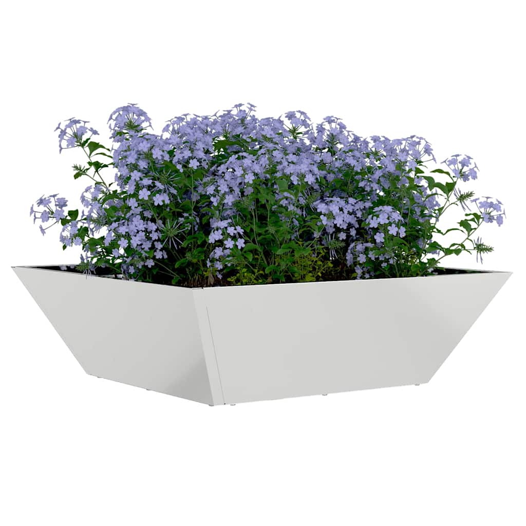 vidaXL Garden Planter 5 pcs Silver 50 x 50 x 15 cm Galvanised Steel 3