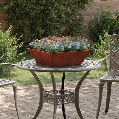 vidaXL Garden Planter 5 pcs Rusty 50 x 50 x 15 cm Weathering Steel 1
