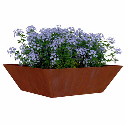 Garden Planter 50 x 50 x 15 cm 5 Width 50 cm Weathering steel