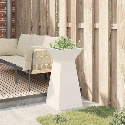 vidaXL Pillar Planter White 35 x 35 x 73 cm Cold-rolled Steel 4