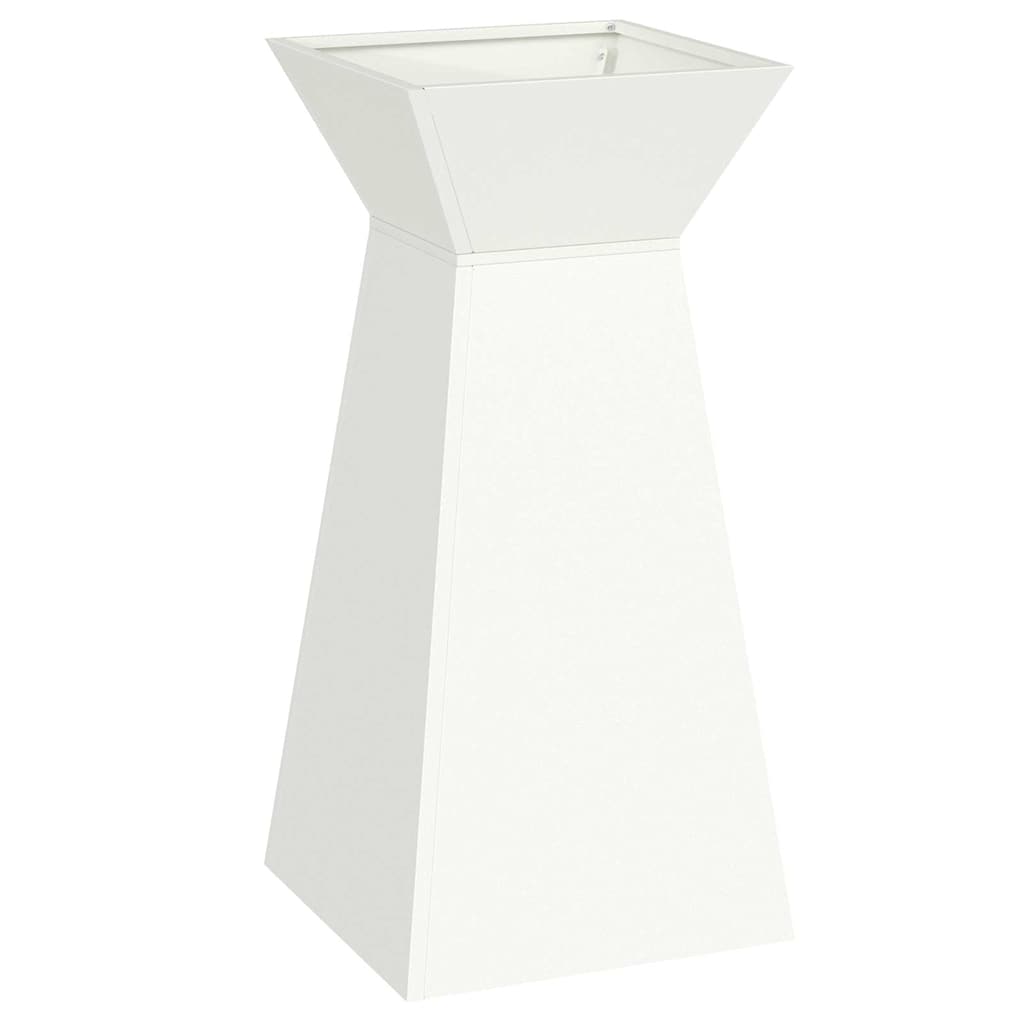 vidaXL Pillar Planter White 35 x 35 x 73 cm Cold-rolled Steel 2