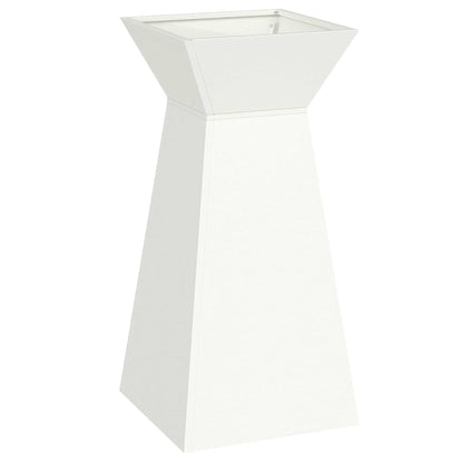 vidaXL Pillar Planter White 35 x 35 x 73 cm Cold-rolled Steel 2