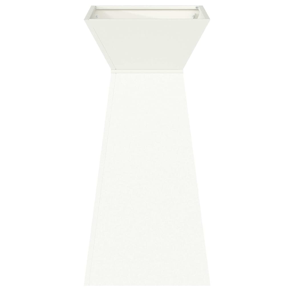 vidaXL Pillar Planter White 35 x 35 x 73 cm Cold-rolled Steel 5