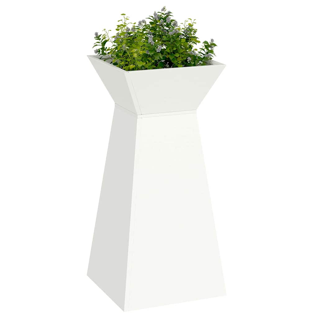 vidaXL Pillar Planter White 35 x 35 x 73 cm Cold-rolled Steel 3
