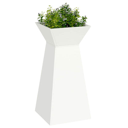 vidaXL Pillar Planter White 35 x 35 x 73 cm Cold-rolled Steel 3