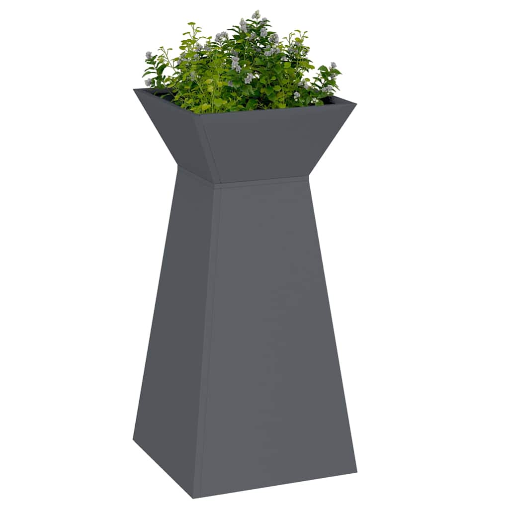 vidaXL Pillar Planter Anthracite 35 x 35 x 73 cm Cold-rolled Steel 3