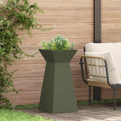 vidaXL Pillar Planter Olive Green 35 x 35 x 73 cm Cold-rolled Steel 1