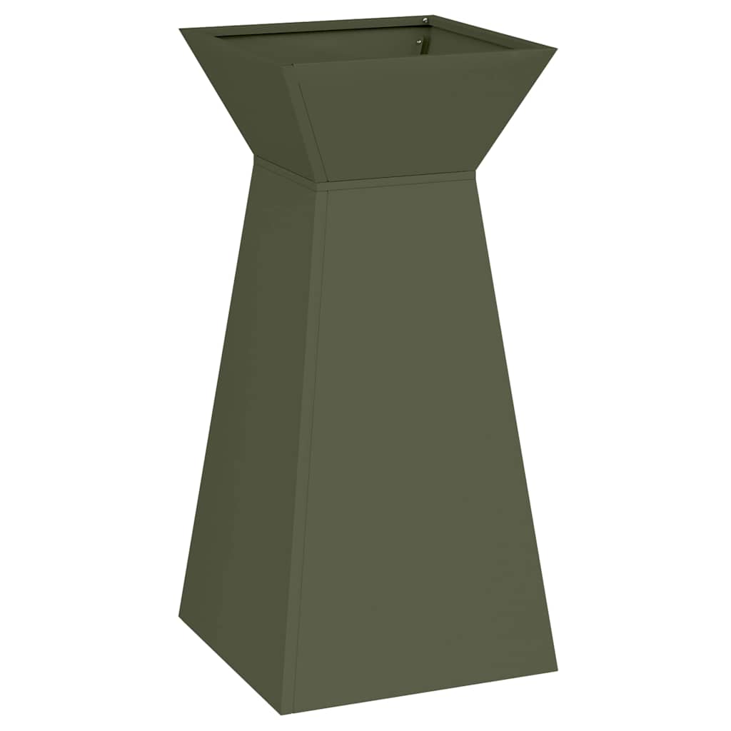 vidaXL Pillar Planter Olive Green 35 x 35 x 73 cm Cold-rolled Steel 2