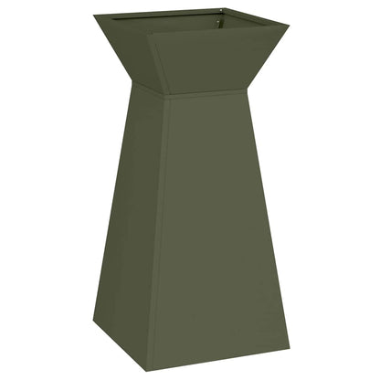 vidaXL Pillar Planter Olive Green 35 x 35 x 73 cm Cold-rolled Steel 2