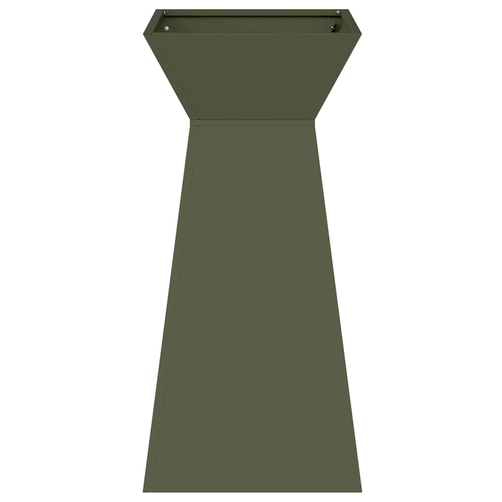 vidaXL Pillar Planter Olive Green 35 x 35 x 73 cm Cold-rolled Steel 5