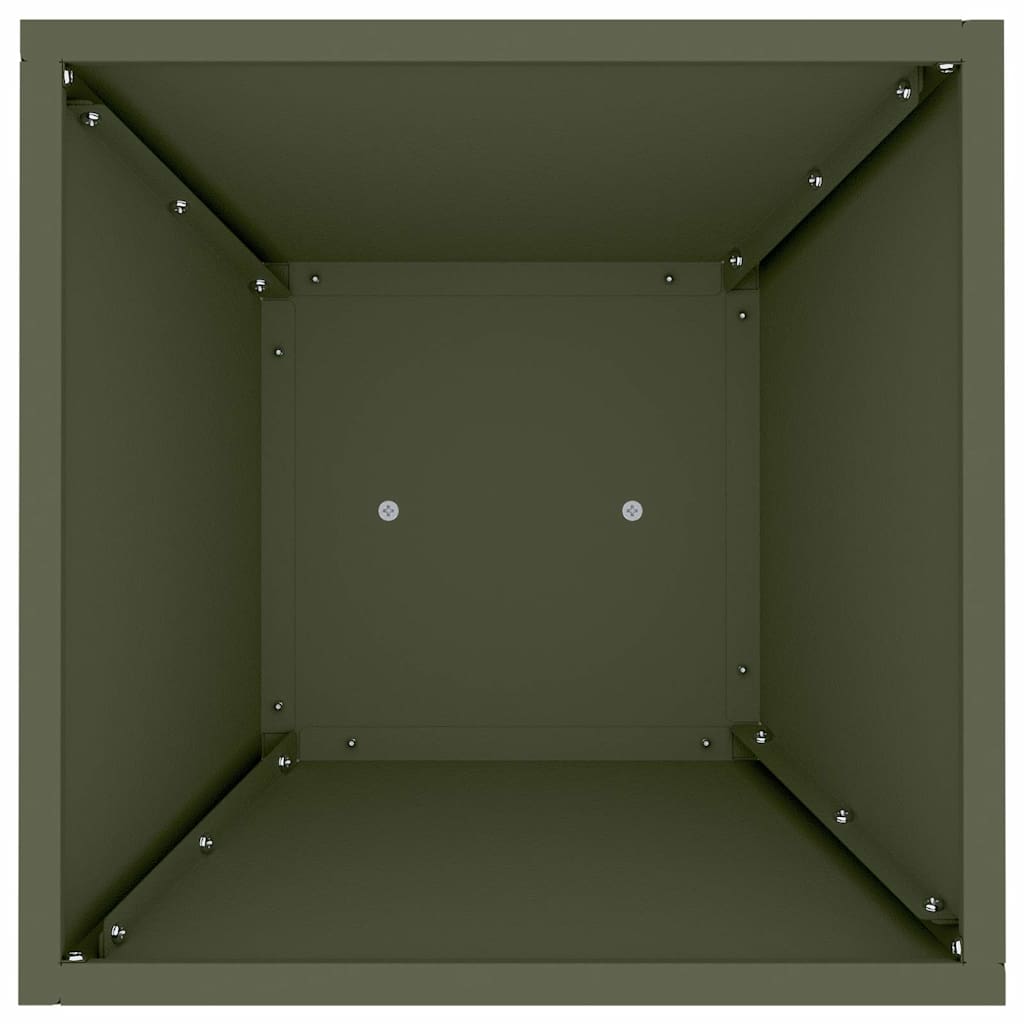 vidaXL Pillar Planter Olive Green 35 x 35 x 73 cm Cold-rolled Steel 6