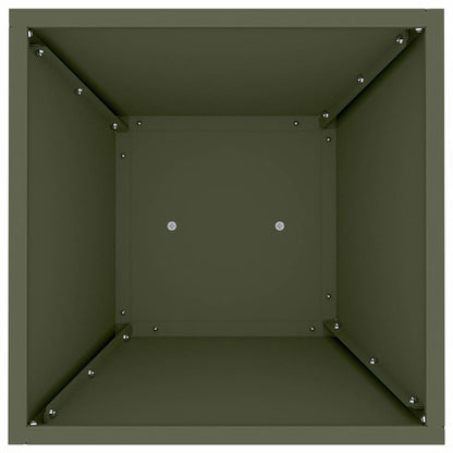 vidaXL Pillar Planter Olive Green 35 x 35 x 73 cm Cold-rolled Steel 6