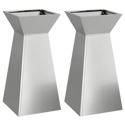 vidaXL Pillar Planter 2 pcs Silver 35 x 35 x 73 cm Galvanised Steel 2