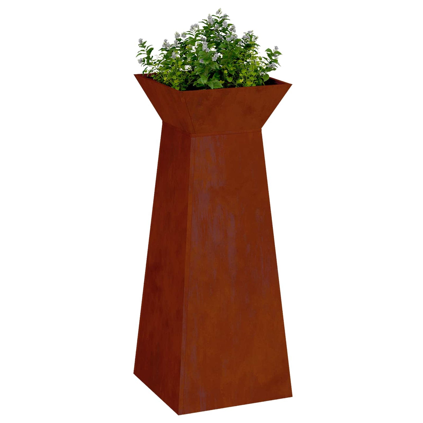 vidaXL Pillar Planter Rusty 40 x 40 x 100 cm Weathering Steel 3