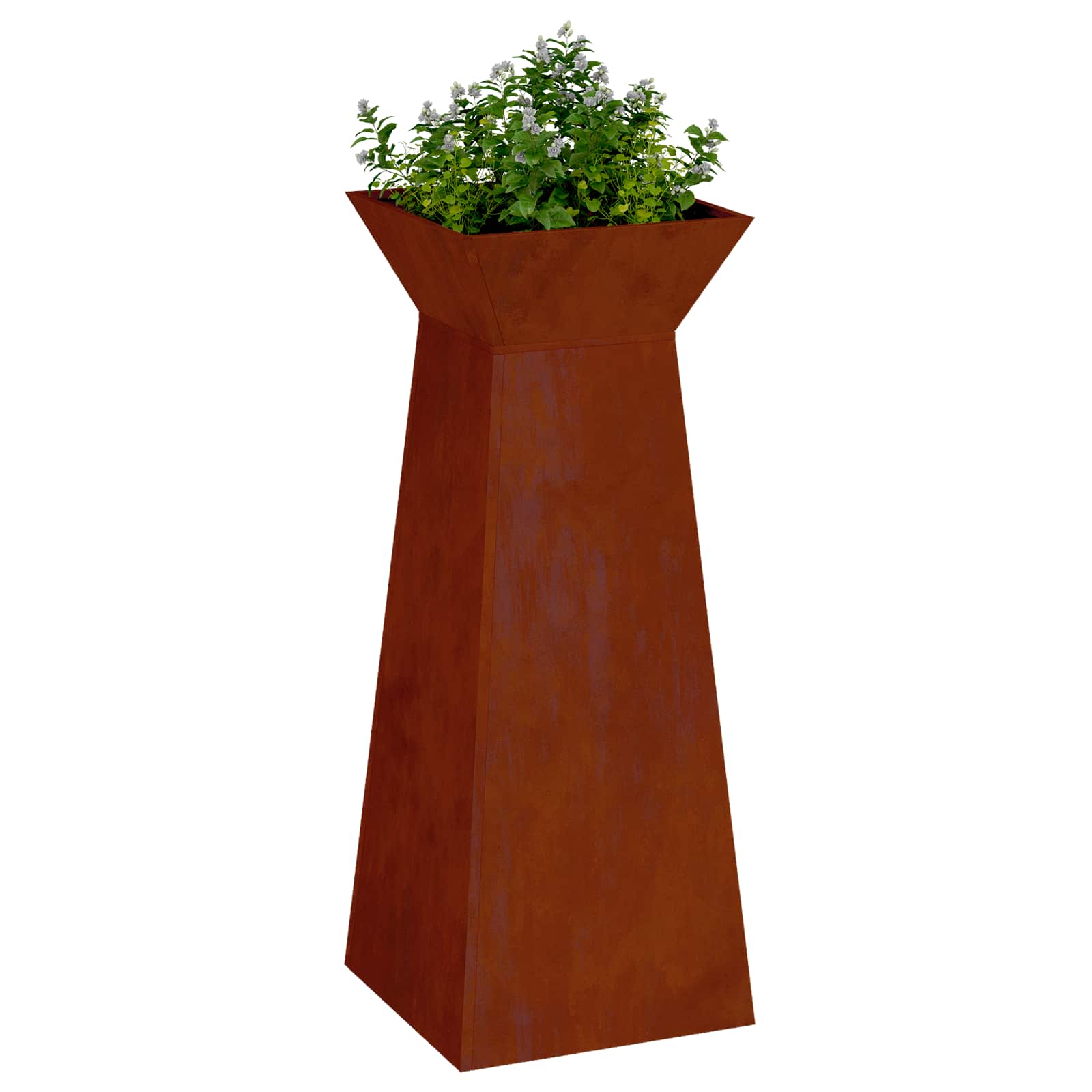 vidaXL Pillar Planter Rusty 40 x 40 x 100 cm Weathering Steel 3