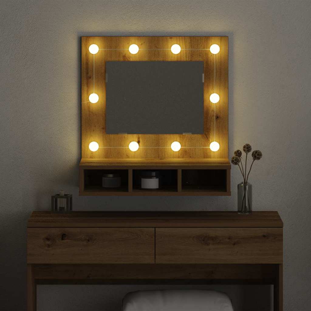 vidaXL Mirror Cabinet Artisan Oak 60 x 31.5 x 62 cm Engineered Wood 4