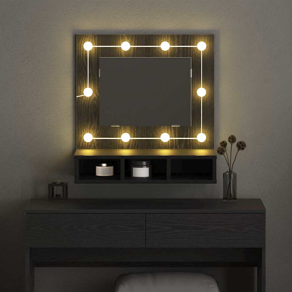 vidaXL Mirror Cabinet Black Oak 60 x 31.5 x 62 cm Engineered Wood 4