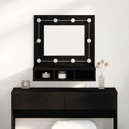 vidaXL Mirror Cabinet Black Oak 60 x 31.5 x 62 cm Engineered Wood 1