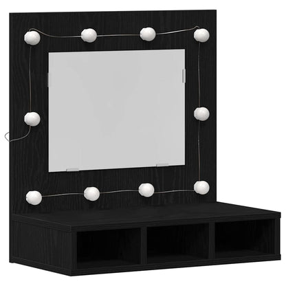 vidaXL Mirror Cabinet Black Oak 60 x 31.5 x 62 cm Engineered Wood 2