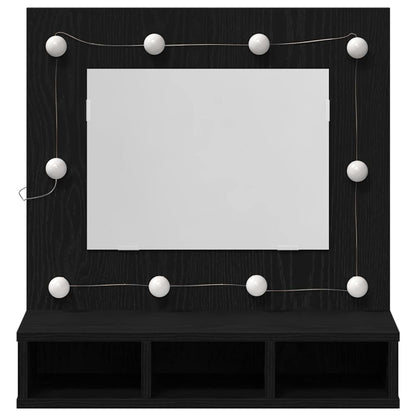 vidaXL Mirror Cabinet Black Oak 60 x 31.5 x 62 cm Engineered Wood 5