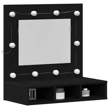 vidaXL Mirror Cabinet Black Oak 60 x 31.5 x 62 cm Engineered Wood 3