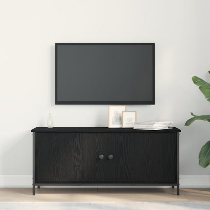 vidaXL TV Cabinet 100 x 35 x 45 cm Black Oak Engineered Wood 4
