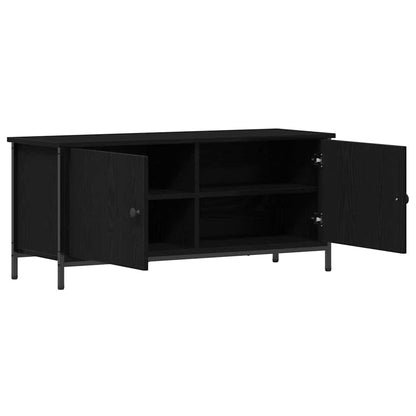 vidaXL TV Cabinet 100 x 35 x 45 cm Black Oak Engineered Wood 5