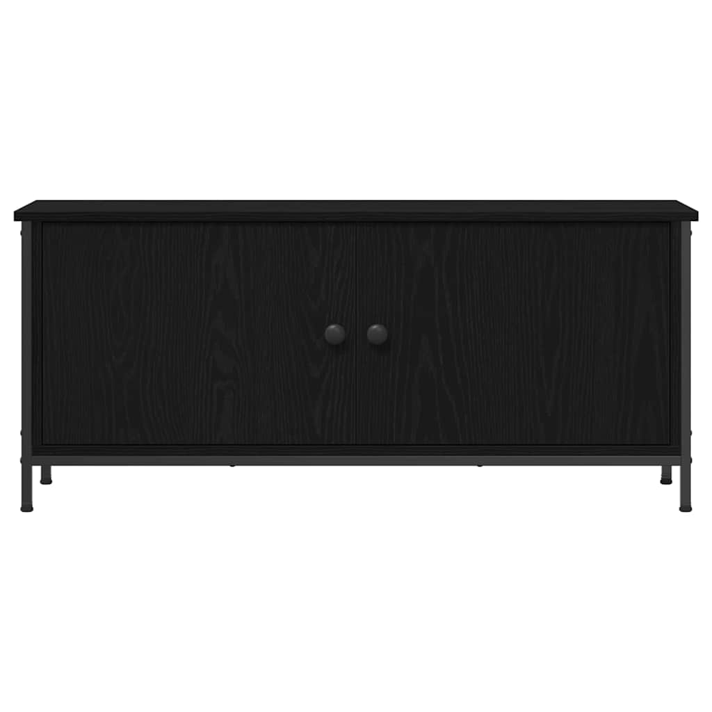vidaXL TV Cabinet 100 x 35 x 45 cm Black Oak Engineered Wood 6