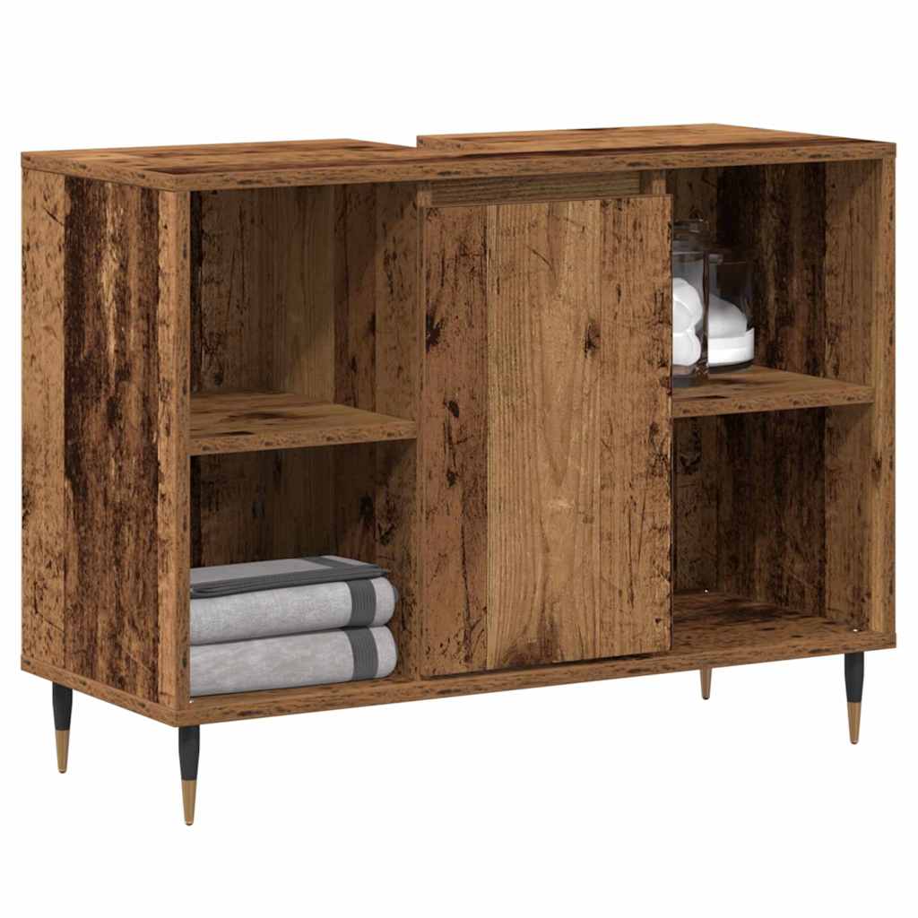 vidaXL Bathroom Cabinet Old Wood 80 x 33 x 60 cm Engineered Wood 3