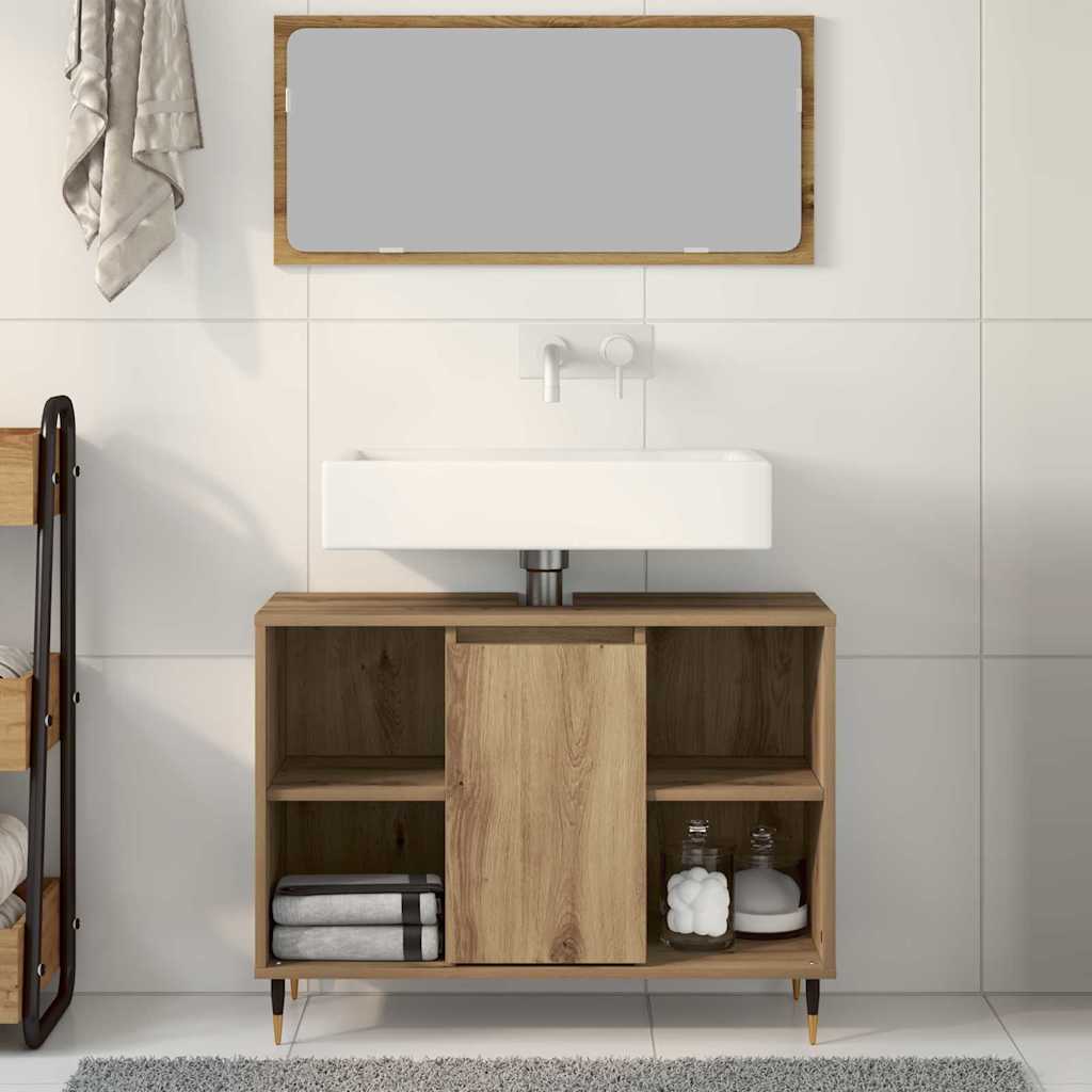 vidaXL Bathroom Cabinet Artisan Oak 80 x 33 x 60 cm Engineered Wood 4