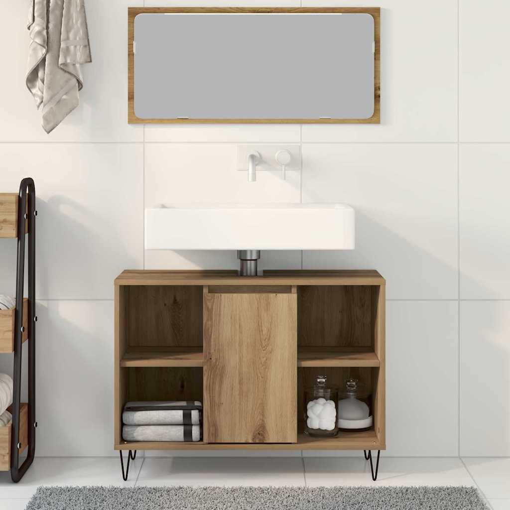 vidaXL Bathroom Cabinet Artisan Oak 80 x 33 x 60 cm Engineered Wood 4