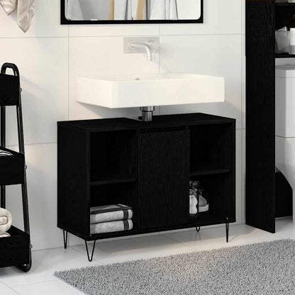 vidaXL Bathroom Cabinet Black 80 x 33 x 60 cm Engineered Wood 1