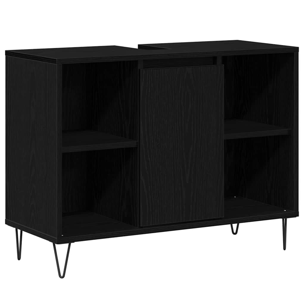 vidaXL Bathroom Cabinet Black 80 x 33 x 60 cm Engineered Wood 2