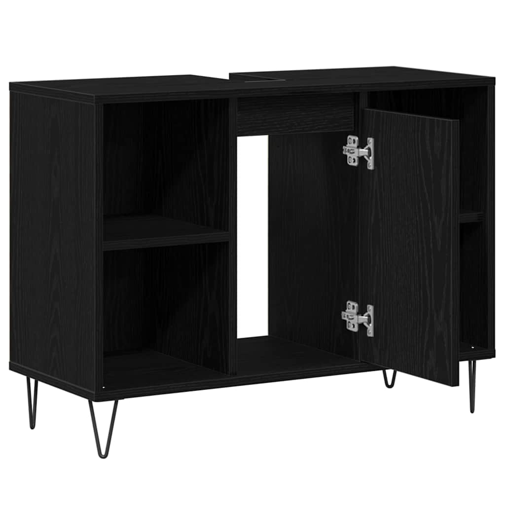 vidaXL Bathroom Cabinet Black 80 x 33 x 60 cm Engineered Wood 5