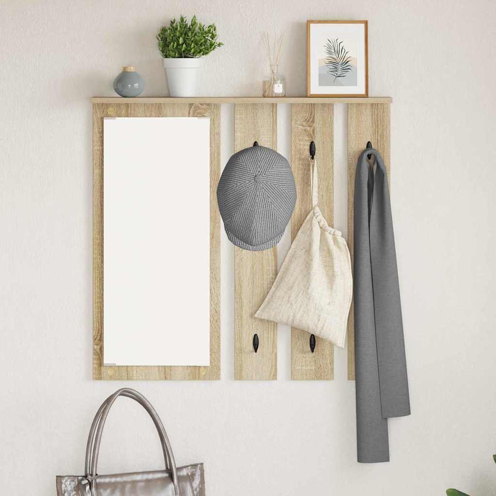 vidaXL Wall-Mounted Coat Rack Wall-Mounted Sonoma oak 84 x 10 x 80 cm 1