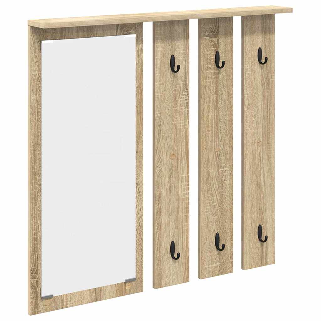 vidaXL Wall-Mounted Coat Rack Wall-Mounted Sonoma oak 84 x 10 x 80 cm 2