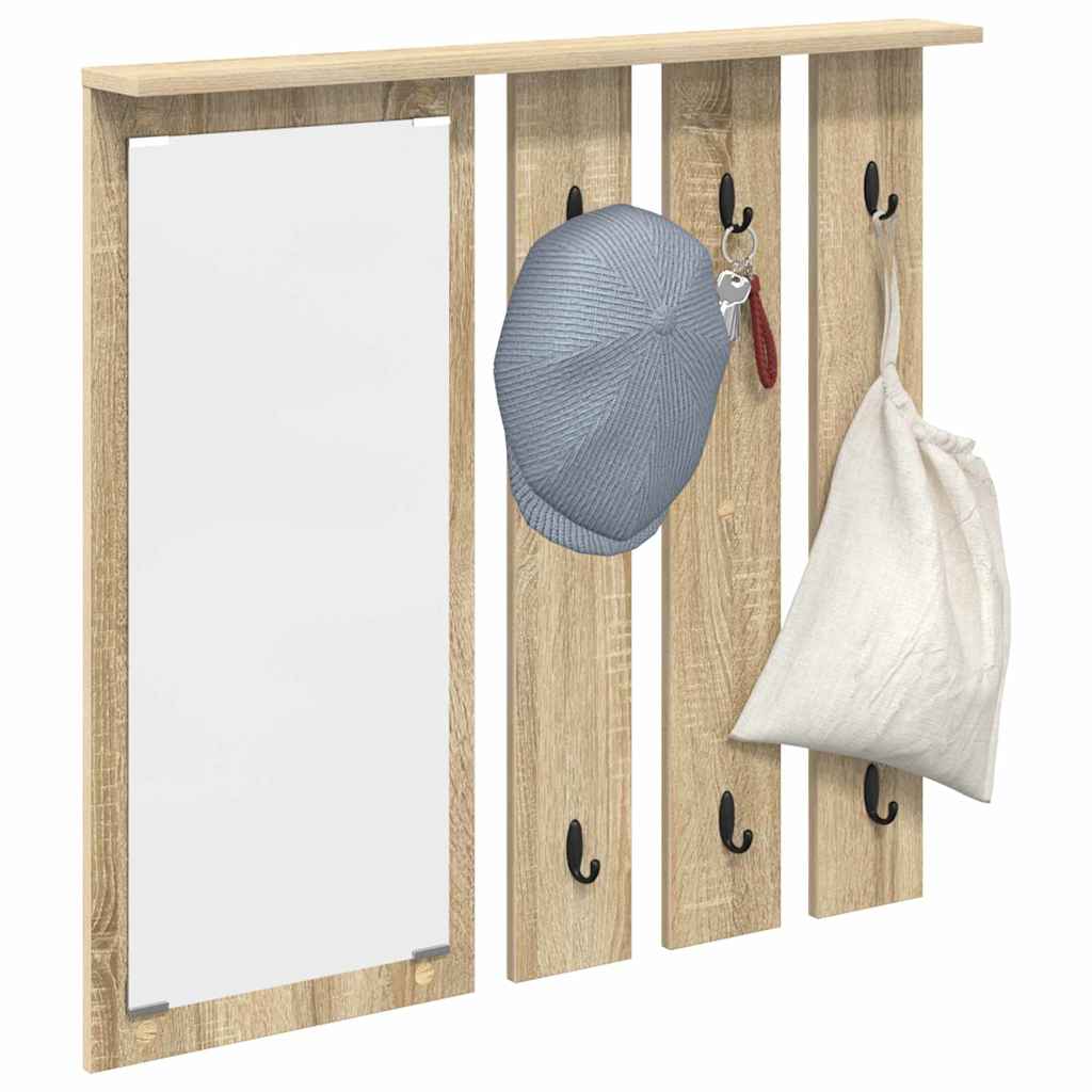 vidaXL Wall-Mounted Coat Rack Wall-Mounted Sonoma oak 84 x 10 x 80 cm 3