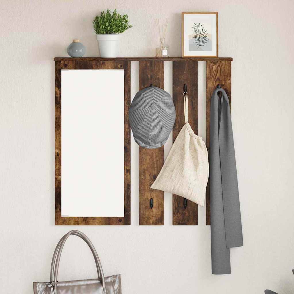vidaXL Wall-Mounted Coat Rack Wall-Mounted Smoked oak 84 x 10 x 80 cm 1