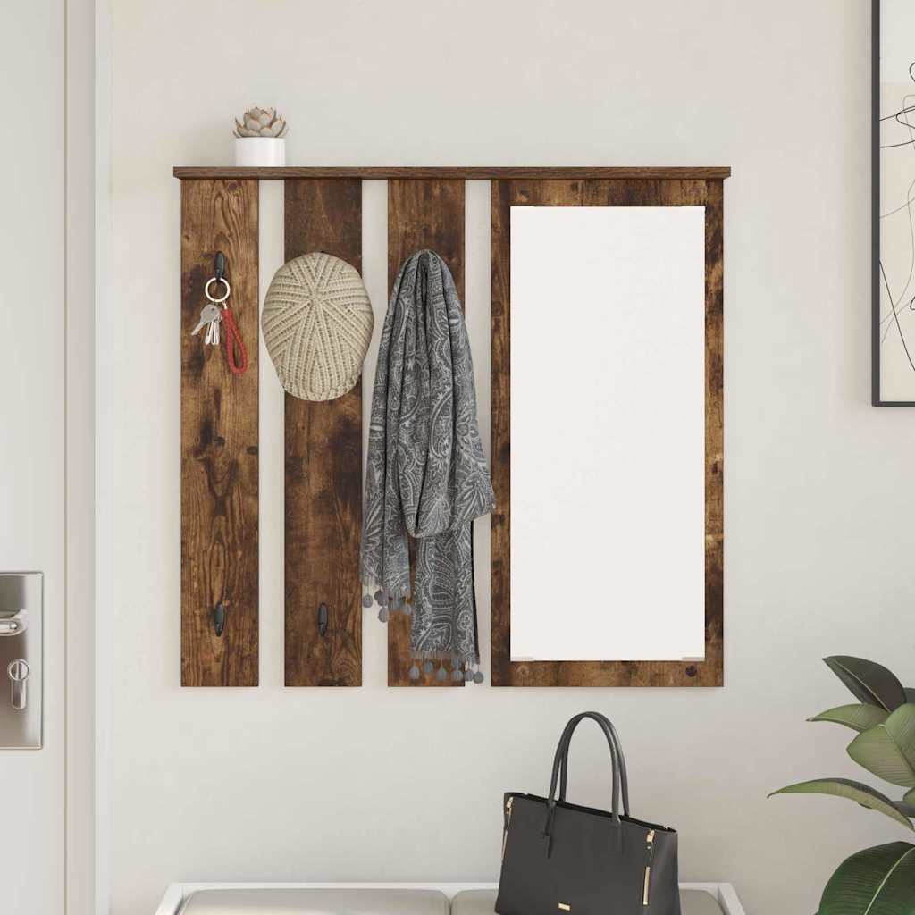 vidaXL Wall-Mounted Coat Rack Wall-Mounted Smoked oak 84 x 10 x 80 cm 4