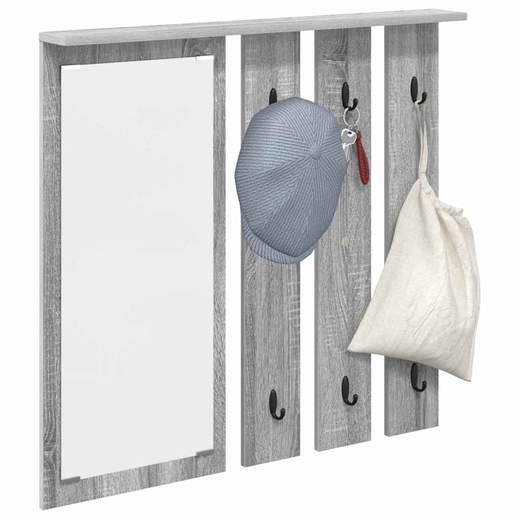 vidaXL Wall-Mounted Coat Rack Wall-Mounted Grey sonoma 84 x 10 x 80 cm 3