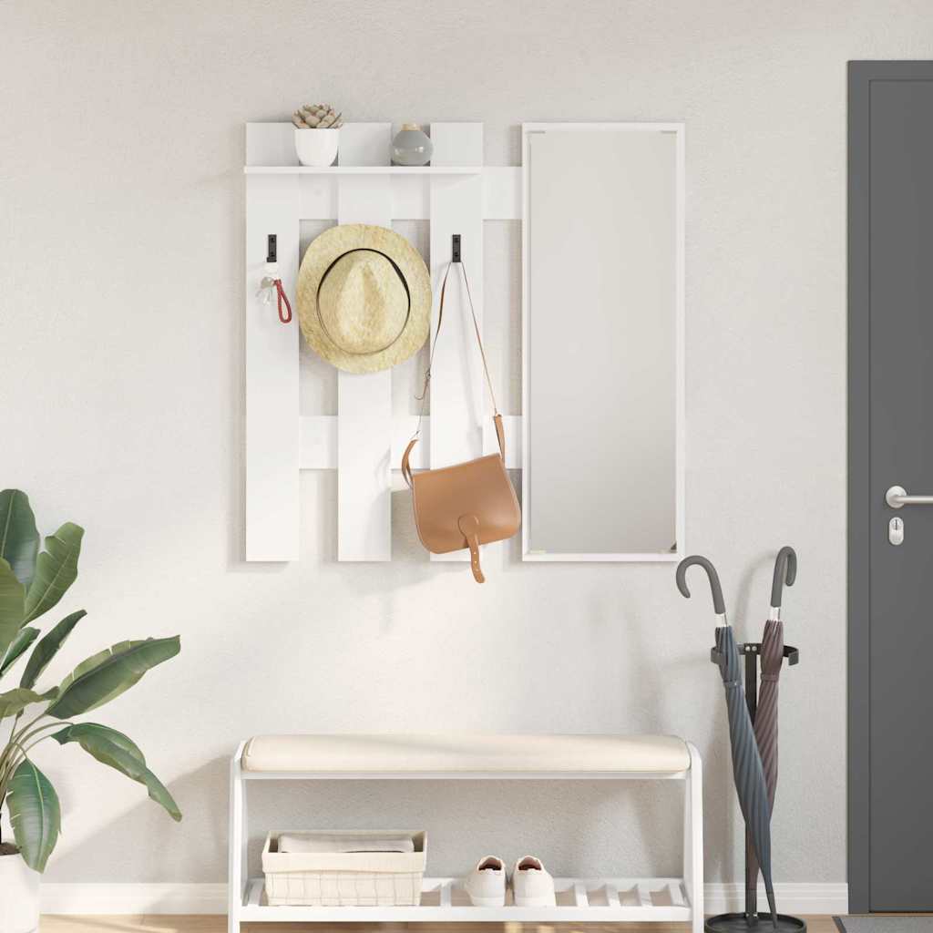vidaXL Wall-Mounted Coat Rack Wall-Mounted White 100 x 10 x 100 cm 1