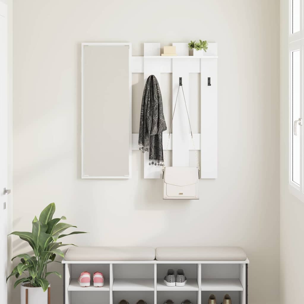 vidaXL Wall-Mounted Coat Rack Wall-Mounted White 100 x 10 x 100 cm 4