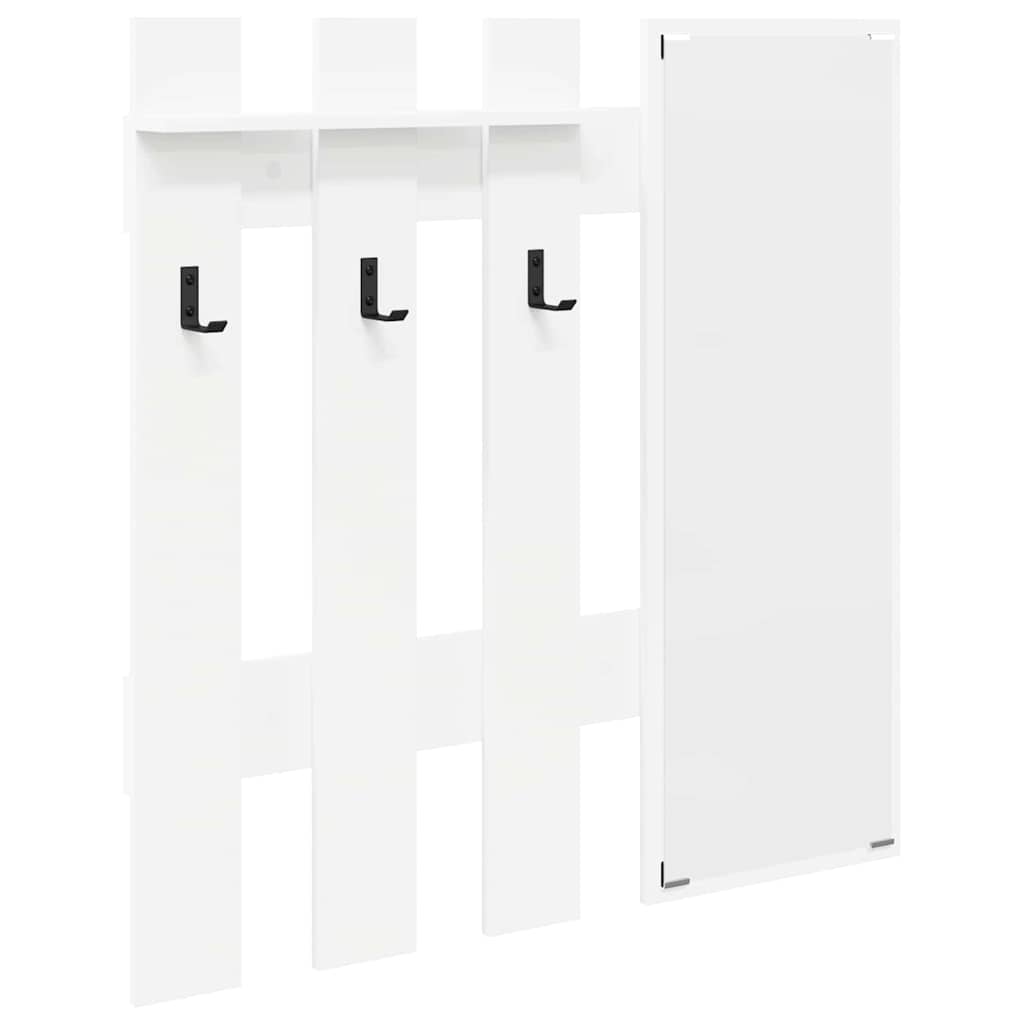 vidaXL Wall-Mounted Coat Rack Wall-Mounted White 100 x 10 x 100 cm 2