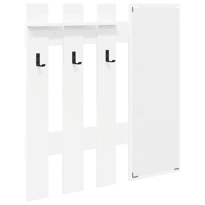 vidaXL Wall-Mounted Coat Rack Wall-Mounted White 100 x 10 x 100 cm 2